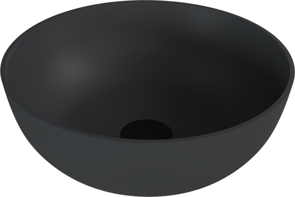POLYSAN BANERA ROUND umyvadlo na desku, litý mramor, průměr 39cm, antracit mat 14337.51