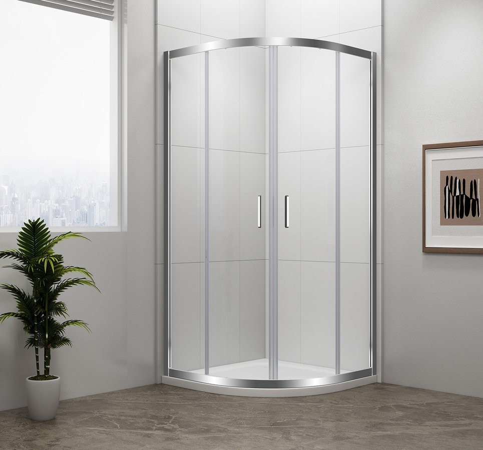 POLYSAN EASY čtvrtkruhová sprchová zástěna 900x900, L/R, čiré sklo EL2615