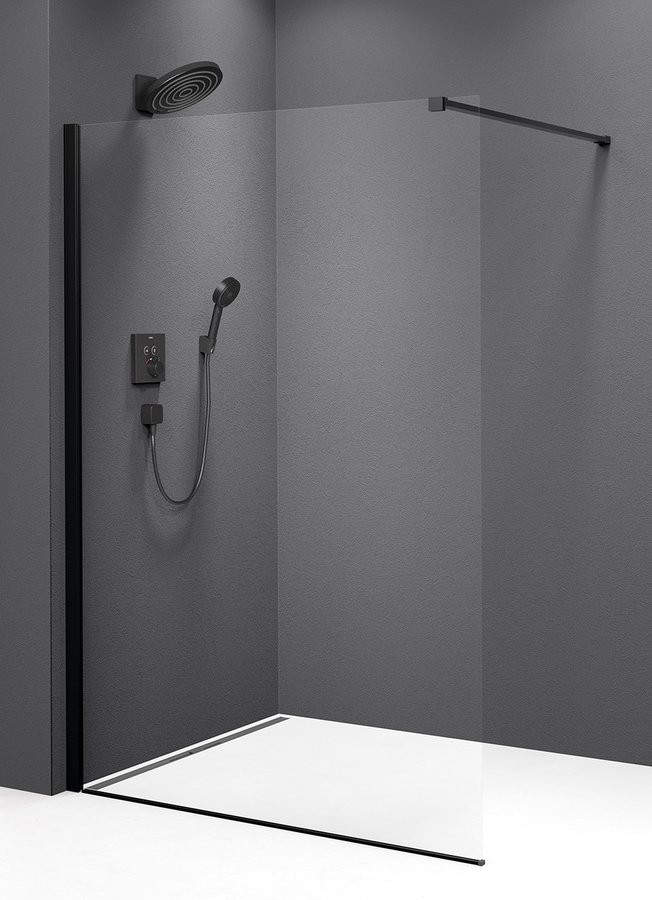 POLYSAN MODULAR SHOWER BLACK jednodílná zástěna pevná k instalaci na zeď, 900  MS1-90B