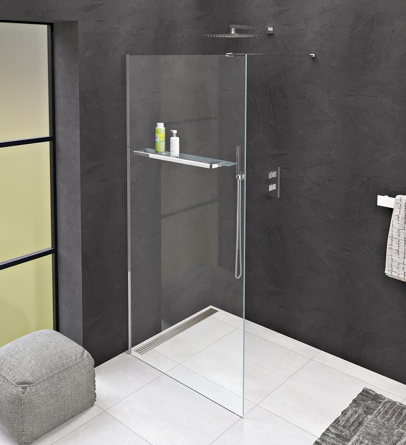 POLYSAN MODULAR SHOWER jednodílná zástěna pevná k instalaci na zeď, s otvory na držák ručníků, 900  MS1-90-D