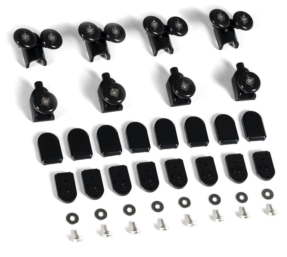 POLYSAN Set pojezdů 4ks horních a 4ks  spodních, černá SPBL04