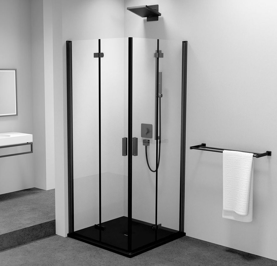 POLYSAN ZOOM BLACK čtvercový sprchový kout 900x900, rohový vstup ZL4915BL-02