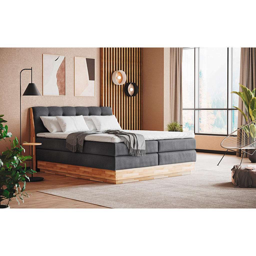 POSTEL BOXSPRING, 160/200 cm, antracitová