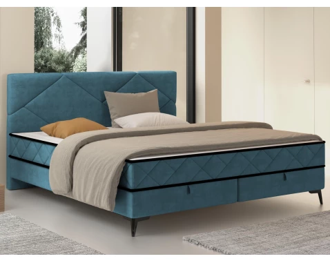 Postel Parana 160x200 cm, modrá aqua sametová látka