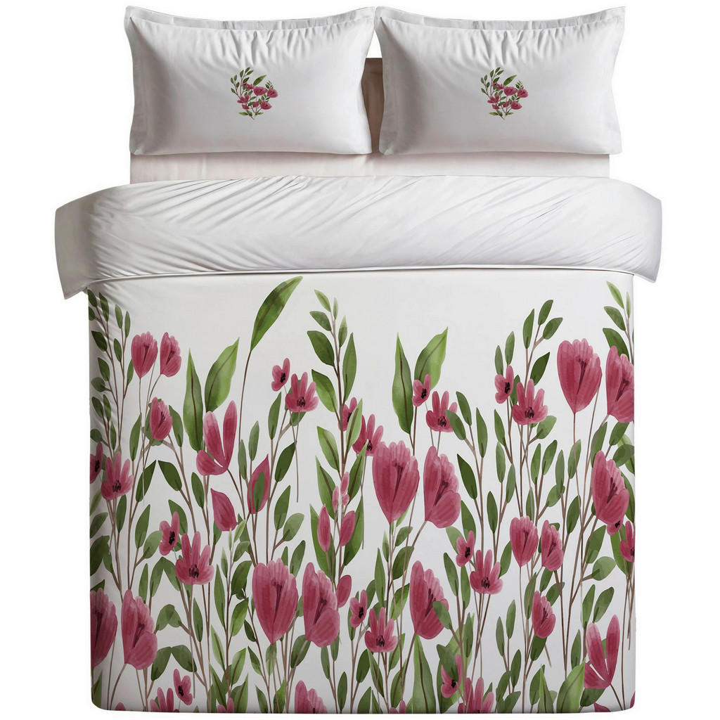 POVLEČENÍ, krémová, zelená, pink, 155/220 cm