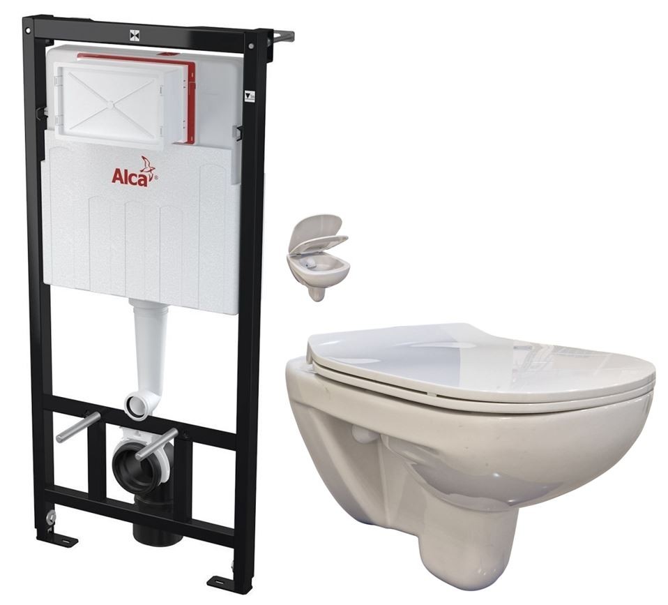 Předstěnový instalační systém bez tlačítka + WC bez oplachového kruhu Edge + SEDÁTKO AM101/1120 X EG1
