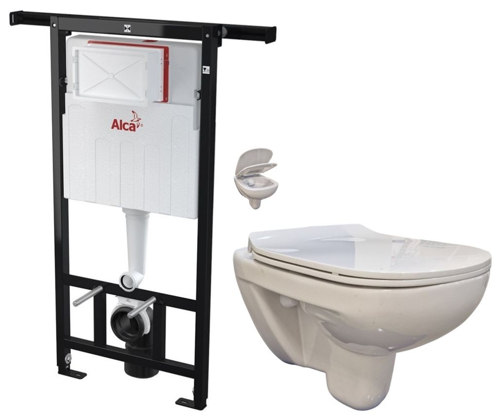 Předstěnový instalační systém bez tlačítka + WC bez oplachového kruhu Edge + SEDÁTKO AM102/1120 X EG1