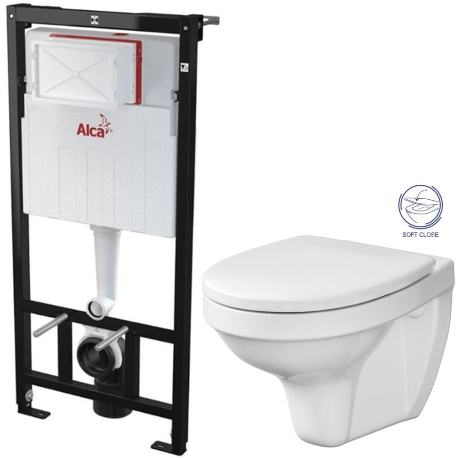 Předstěnový instalační systém bez tlačítka + WC CERSANIT DELFI + SOFT SEDÁTKO AM101/1120 X DE2