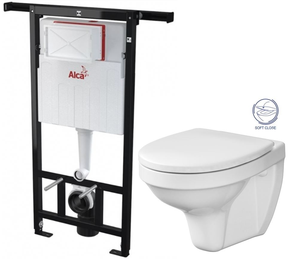 Předstěnový instalační systém bez tlačítka + WC CERSANIT DELFI + SOFT SEDÁTKO AM102/1120 X DE2