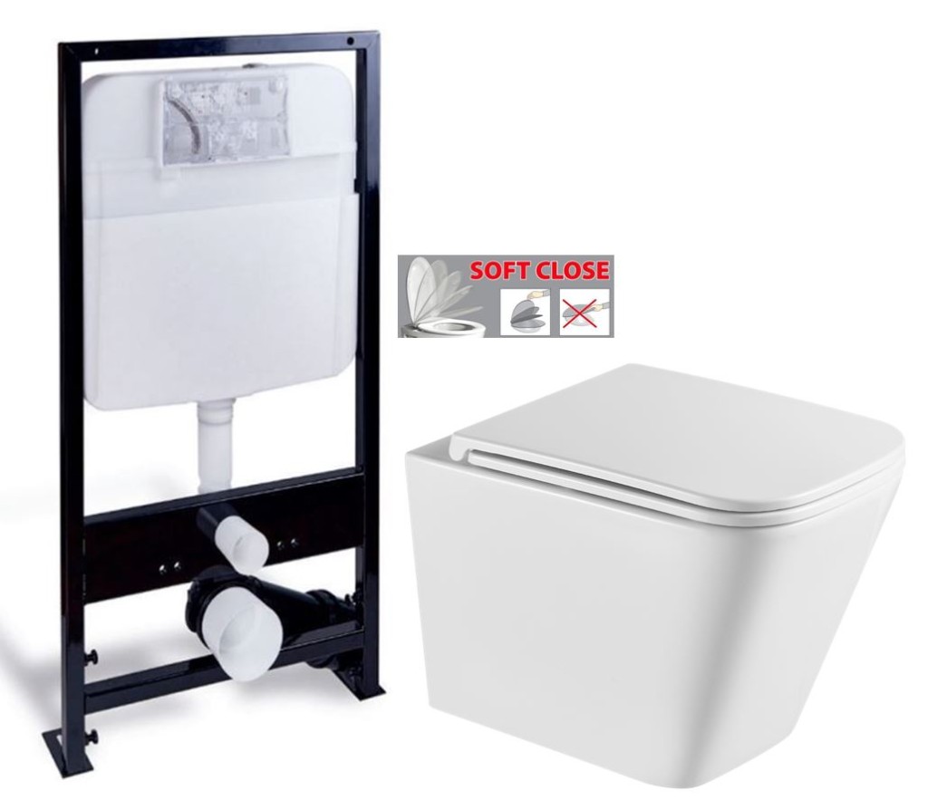 PRIM předstěnový instalační systém bez tlačítka+ WC INVENA FLORINA /VÍROVÉ SPLACH/ WITH SOFT, včetně soft/close sedátka PRIM_20/0026 X FL1