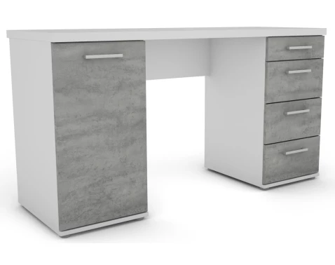 Psací stůl Walter, bílý/šedý beton
