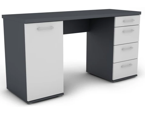Psací stůl Walter, grafitově šedý/bílý