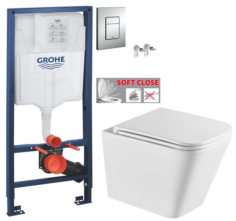 Rapid SL pro závěsné WC 38528SET s chromovou deskou + WC INVENA FLORINA /VÍROVÉ SPLACH/ WITH SOFT, včetně soft/close sedátka 38772001 FL1