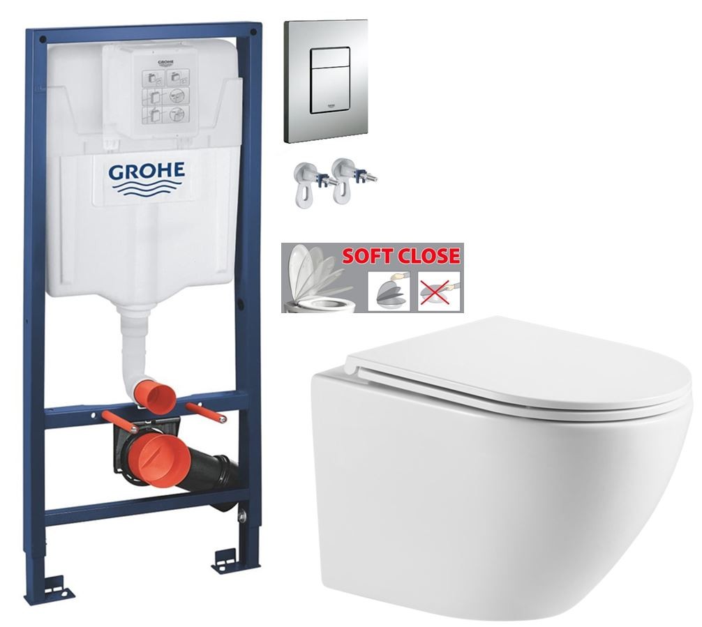 Rapid SL pro závěsné WC 38528SET s chromovou deskou + WC INVENA LIMNOS /VÍROVÉ SPLACH/ WITH SOFT, včetně soft/close sedátka 38772001 LI1