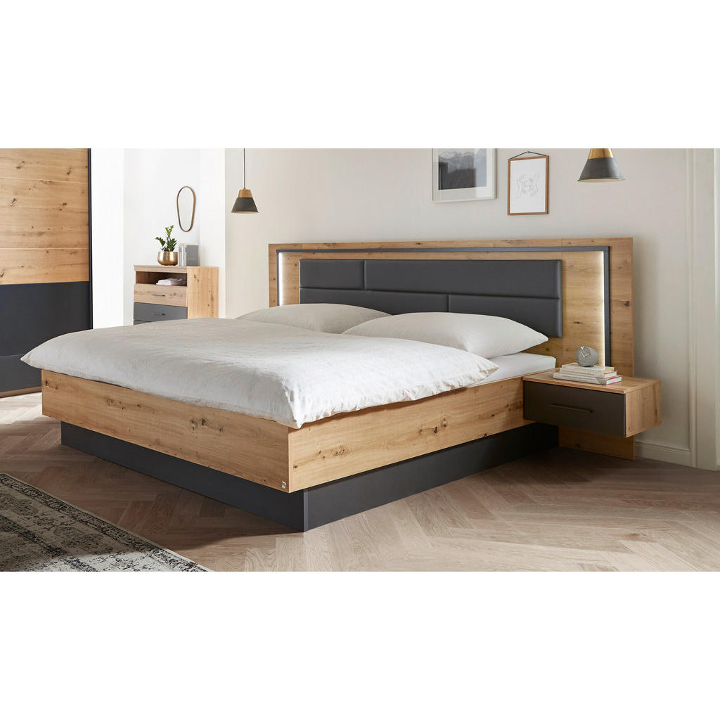 Rauch Möbel POSTELOVÁ SESTAVA, 180/200 cm, šedá, dub artisan