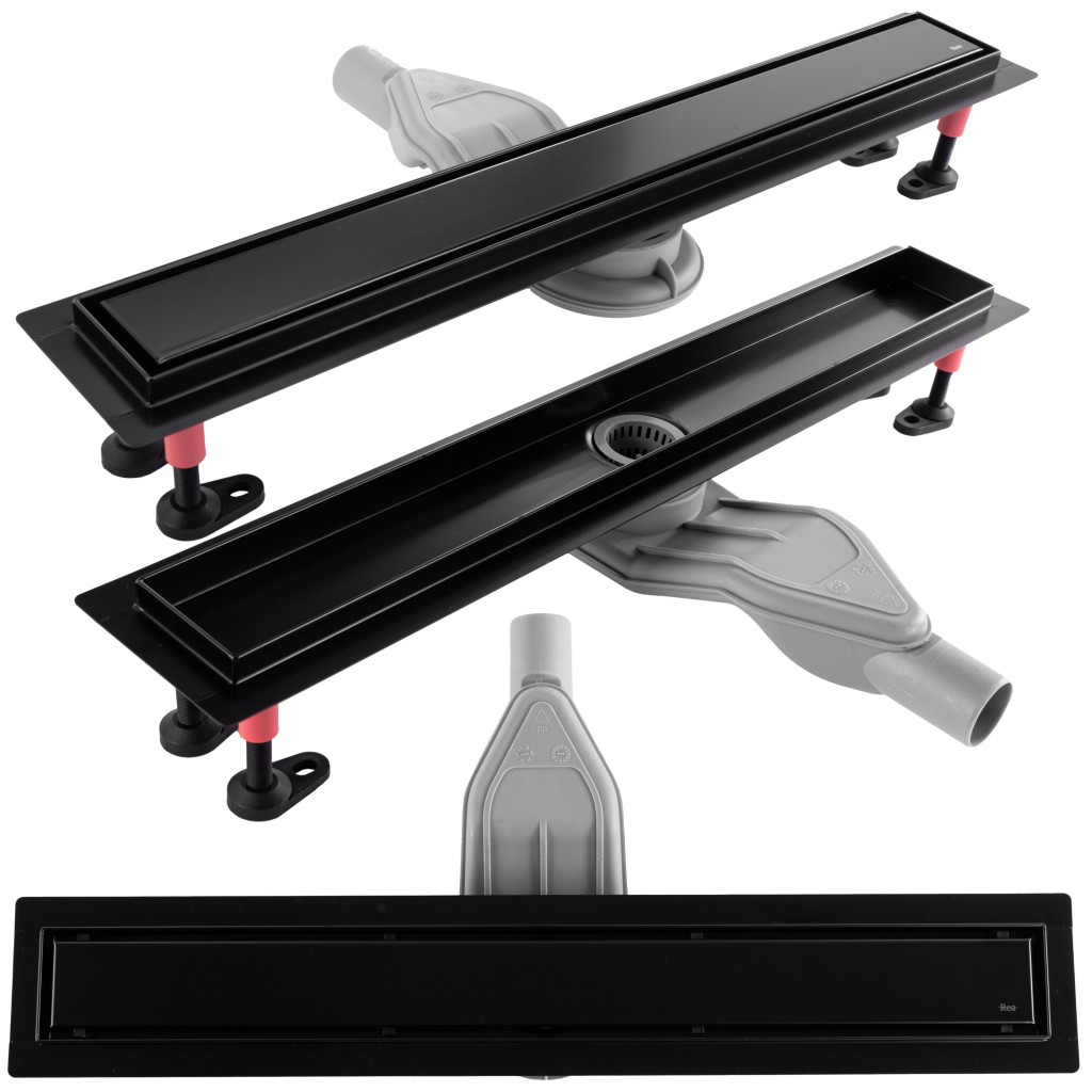 REA Lineární sprchový žlab Neox Superflow černá 80 REA-G7807