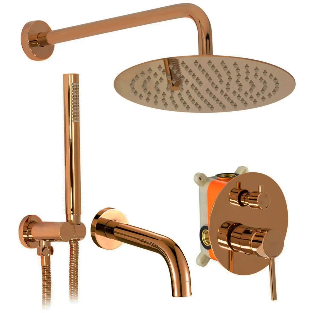 REA Podomítková koupelnová sada LUNGO Copper + BOX REA-P7998