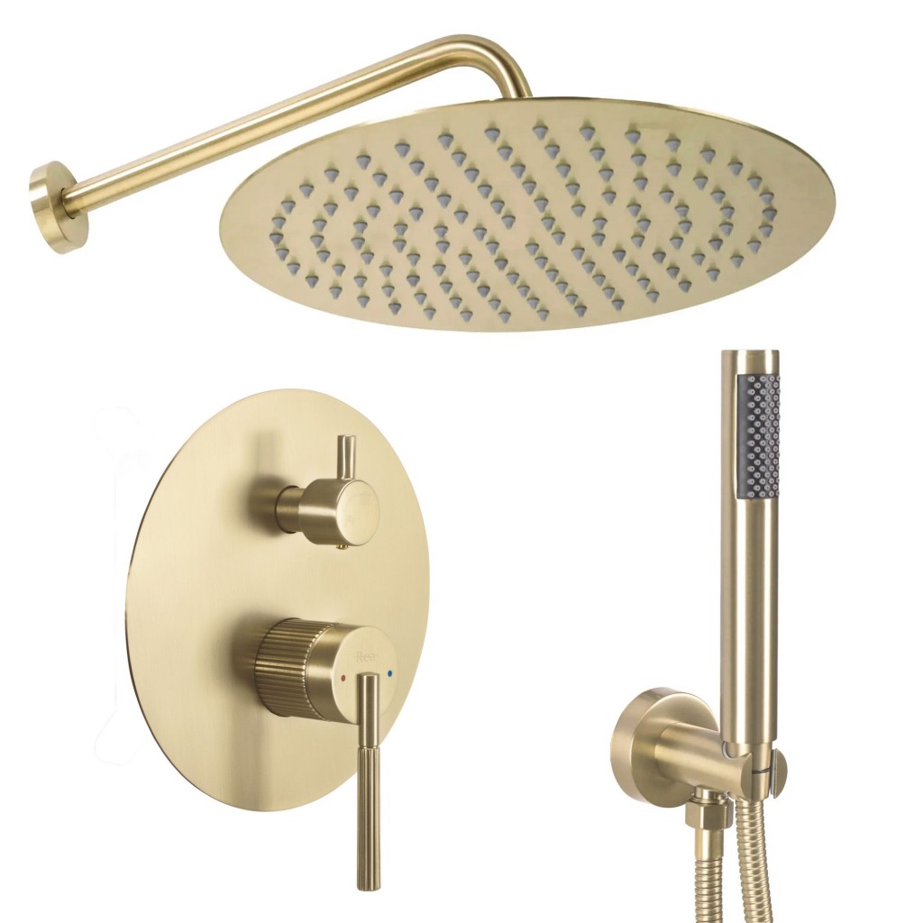 REA Podomítková sprchová sada Argon Gold Brush  + BOX REA-P7810