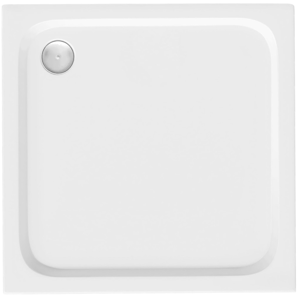 REA/S Sprchová akrylová vanička Belmond White 80x80 Krytka kartáčovaná měď KPL-04370