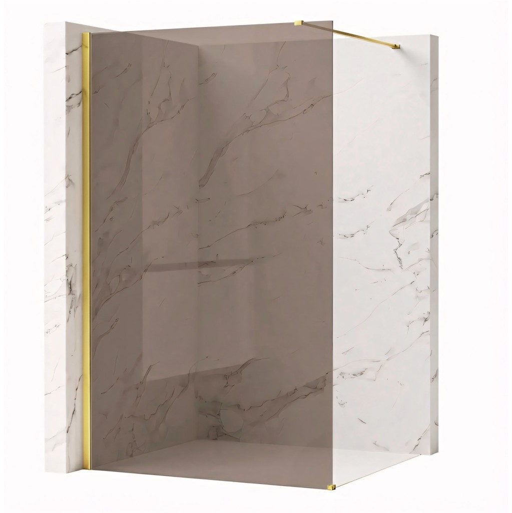 REA/S Sprchová zástěna Flexi Brown / Gold 100 KPL-K99672