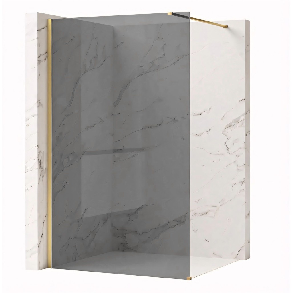 REA/S Sprchová zástěna Flexi Grey / Brush Gold 140 KPL-K99280