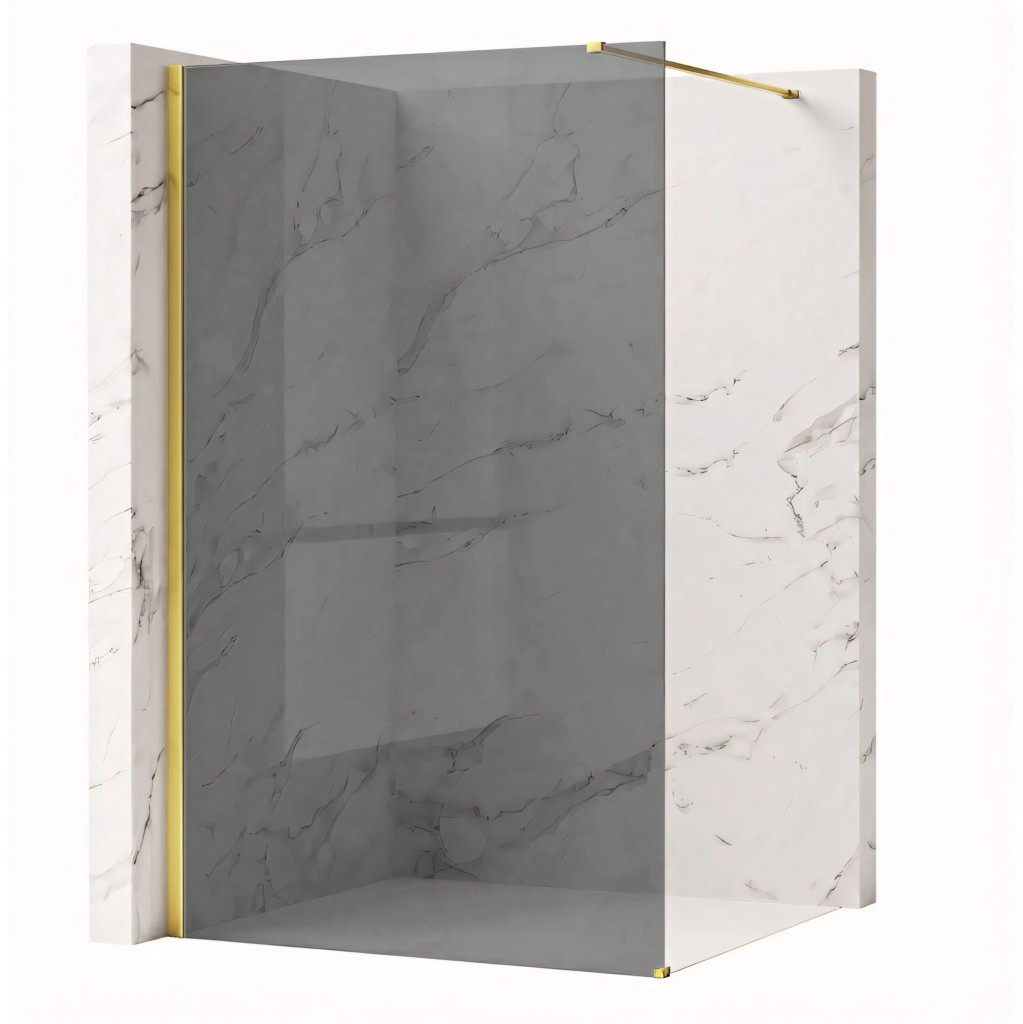 REA/S Sprchová zástěna Flexi Grey / Gold 80 KPL-K99786