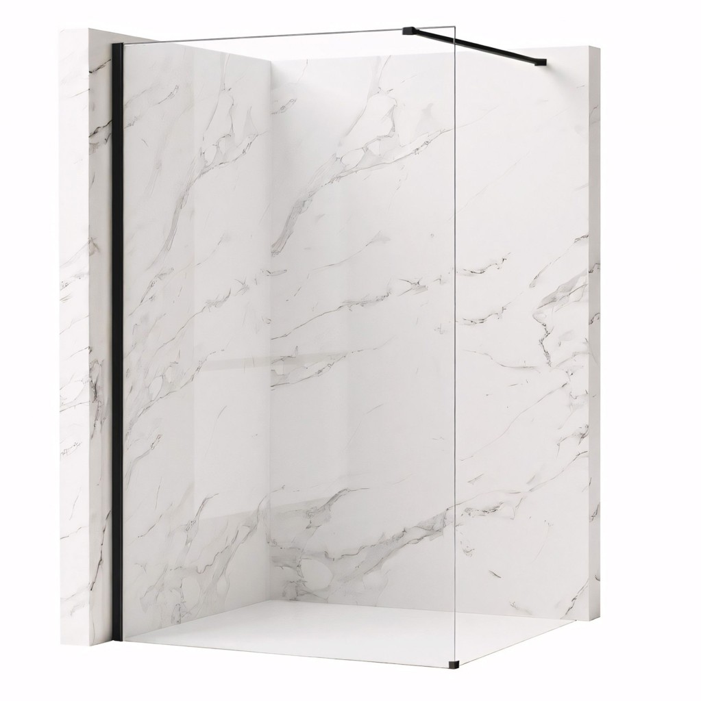 REA/S Sprchová zástěna Flexi Transparent / Black 110 KPL-K99161