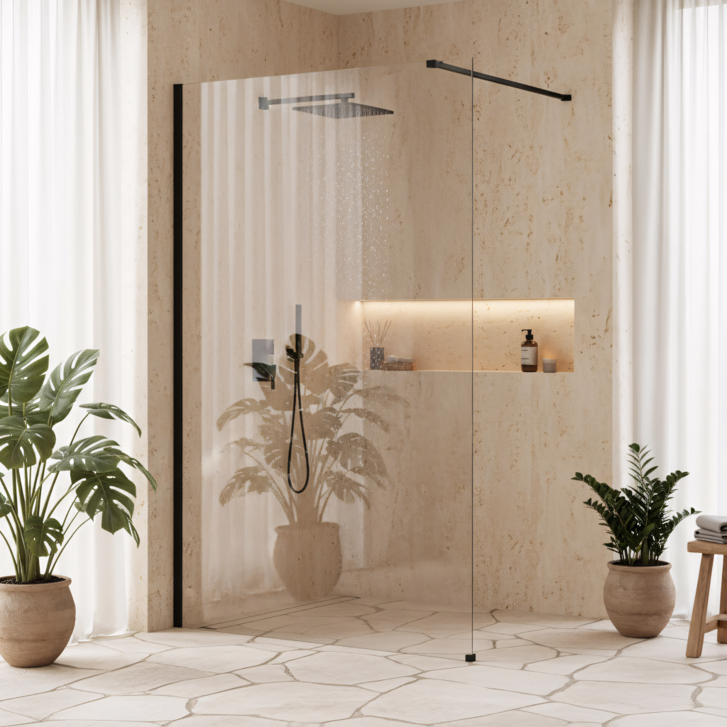 REA/S Sprchová zástěna Flexi Transparent / Black 120 KPL-K99160