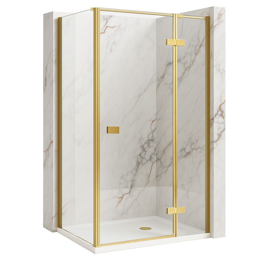REA/S Sprchový kout Atlas 80x90 Brush Gold vpravo KPL-K4473