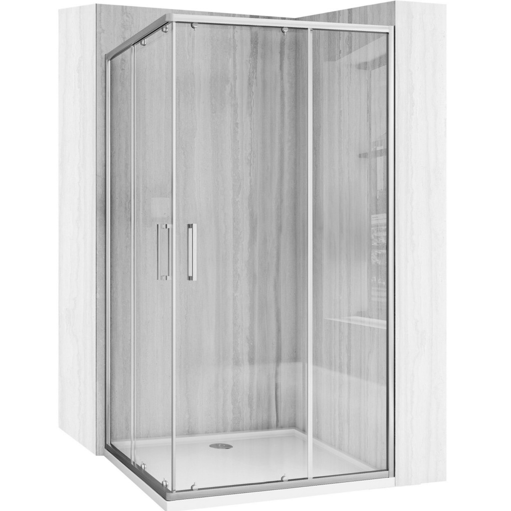 REA/S Sprchový kout City 80x100 Nickel Brush Se sprchovou vaničkou Savoy black KPL-E0060