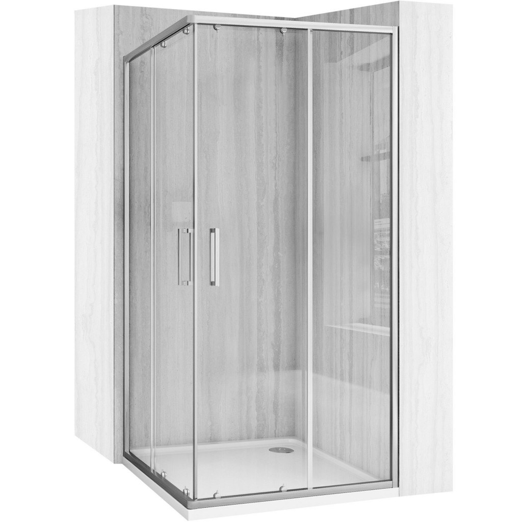 REA/S Sprchový kout City 90x90 Nickel Brush Se sprchovou vaničkou Savoy KPL-E0054