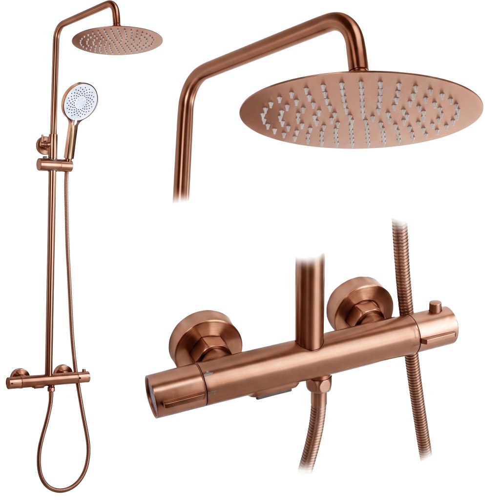 REA Sprchová sada s termostatem Drop Brush Copper REA-P9670