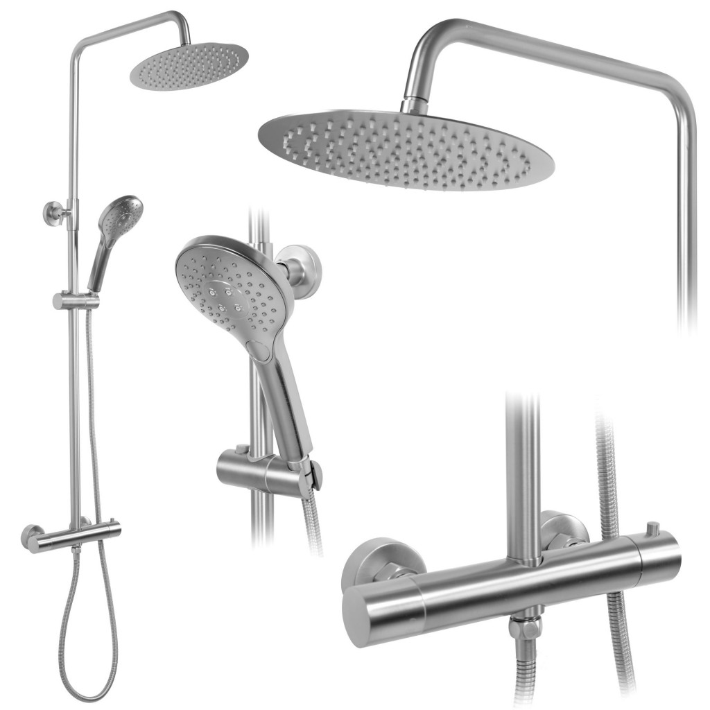 REA Sprchový set s termostatickou baterií 150mm VINCENT Nikl kartáčovaný REA-P6603