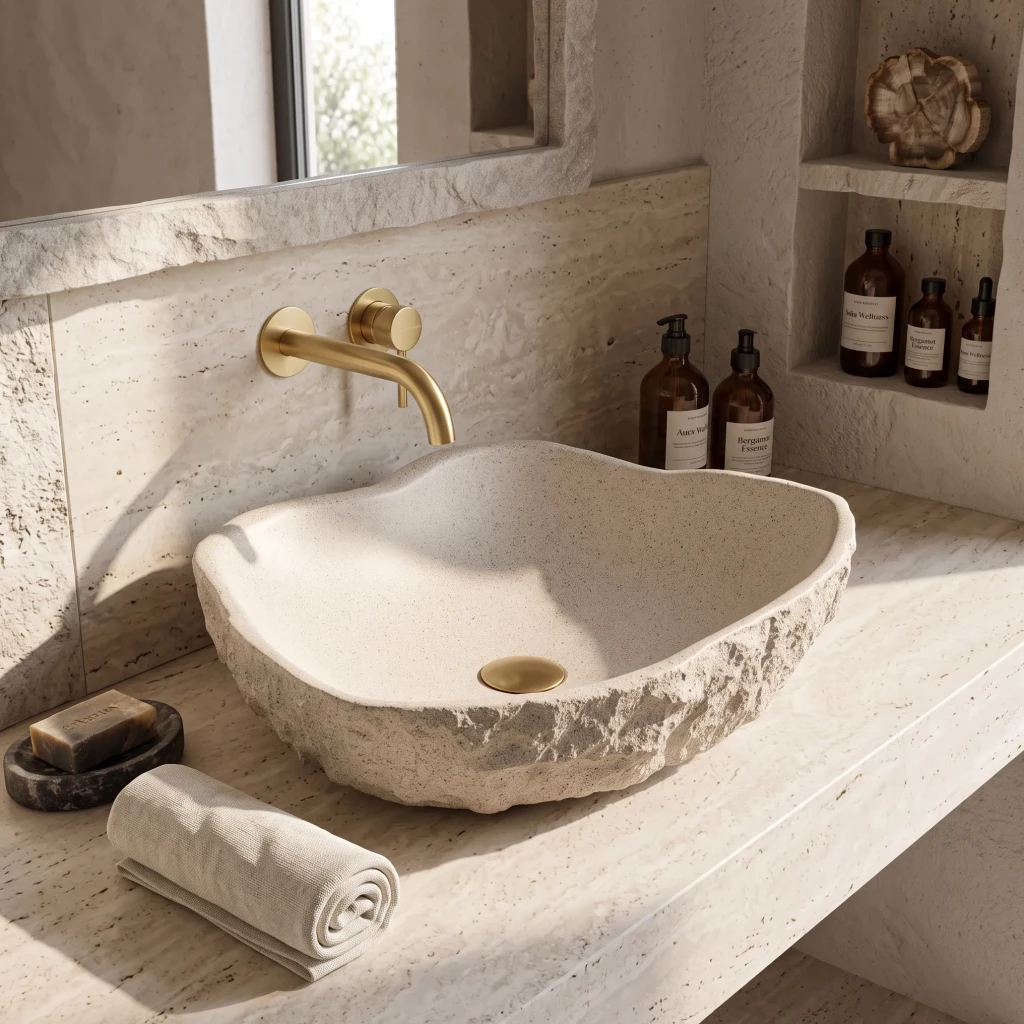 REA Umyvadlo na desku Isla Warm Beige REA-U7882