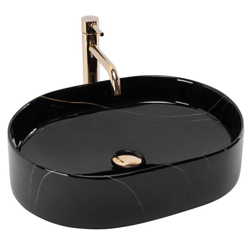 REA Umyvadlo na desku Nadia 50 Black Stone REA-U9240