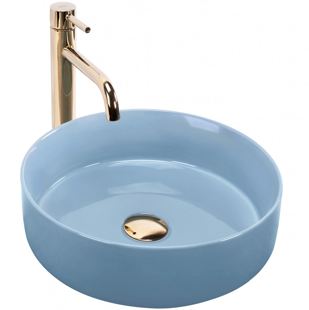 REA Umyvadlo na desku SAMI L.BLUE SHINY REA-U6619
