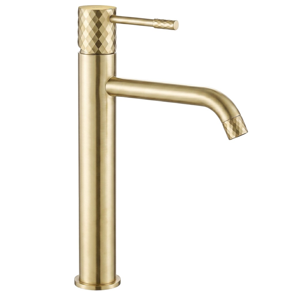 REA Umyvadlová baterie Lungo Diamond Brush Gold vysoká REA-B9845