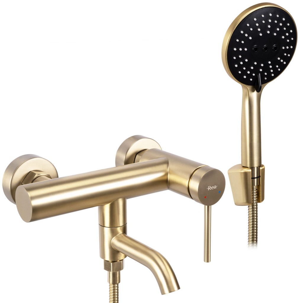REA Vanová nástěnná baterie Clif matná Brush Gold REA-B4242