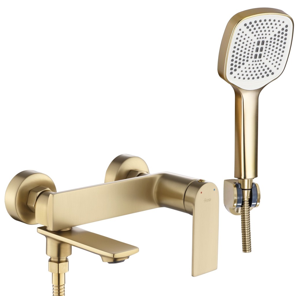 REA Vanová nástěnná baterie STORM Brush Gold REA-B7963