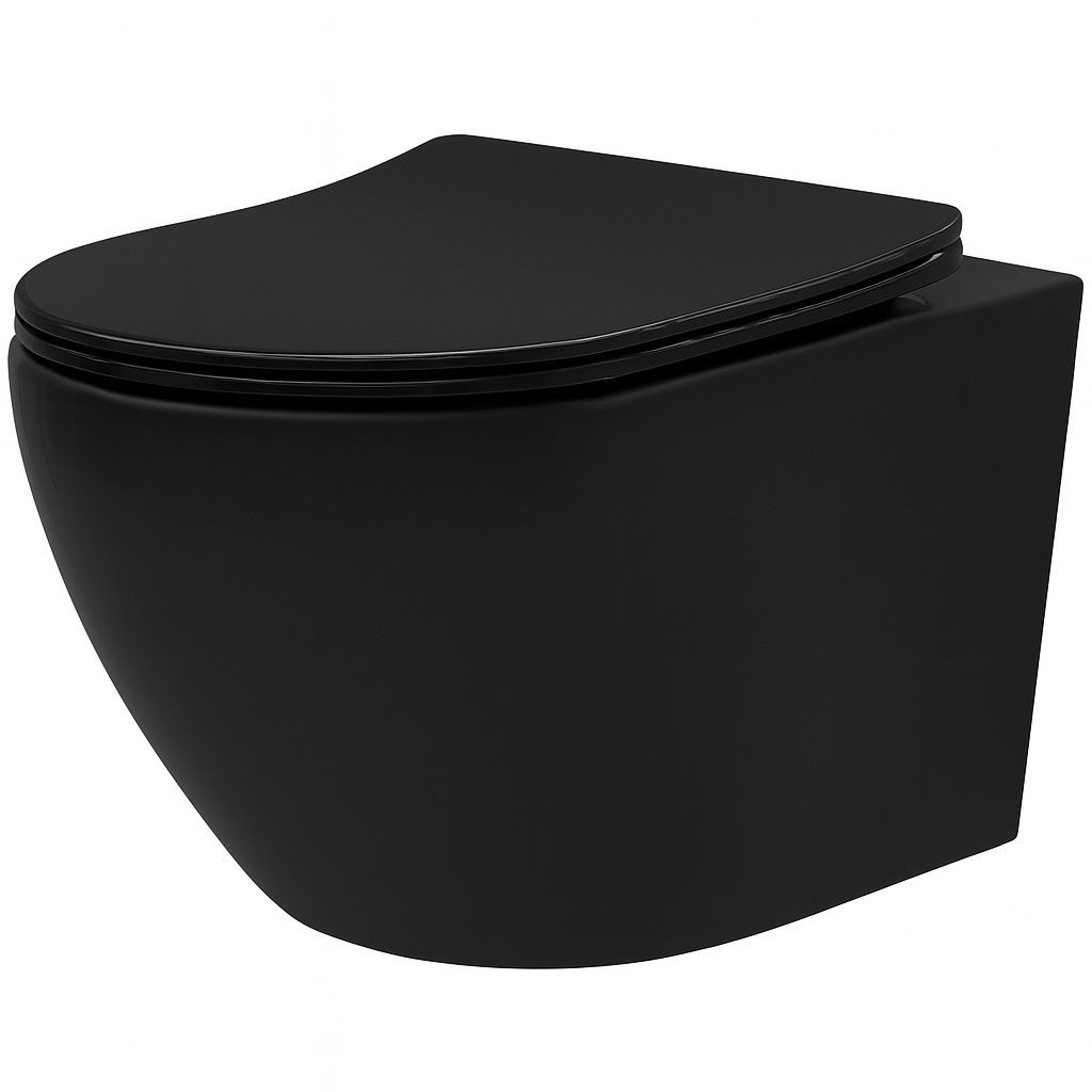 REA Závěsná WC mísa Carlo Mini Tornado NF BLACK MATT REA-C3000