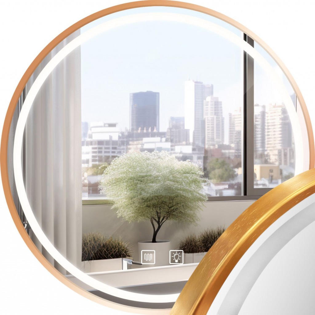 REA Zrcadlo LED 60cm MMJ BRUSH ROSE GOLD HOM-05506