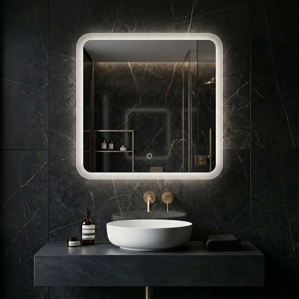 REA Zrcadlo LED 70x70cm TOP-2 HOM-01521