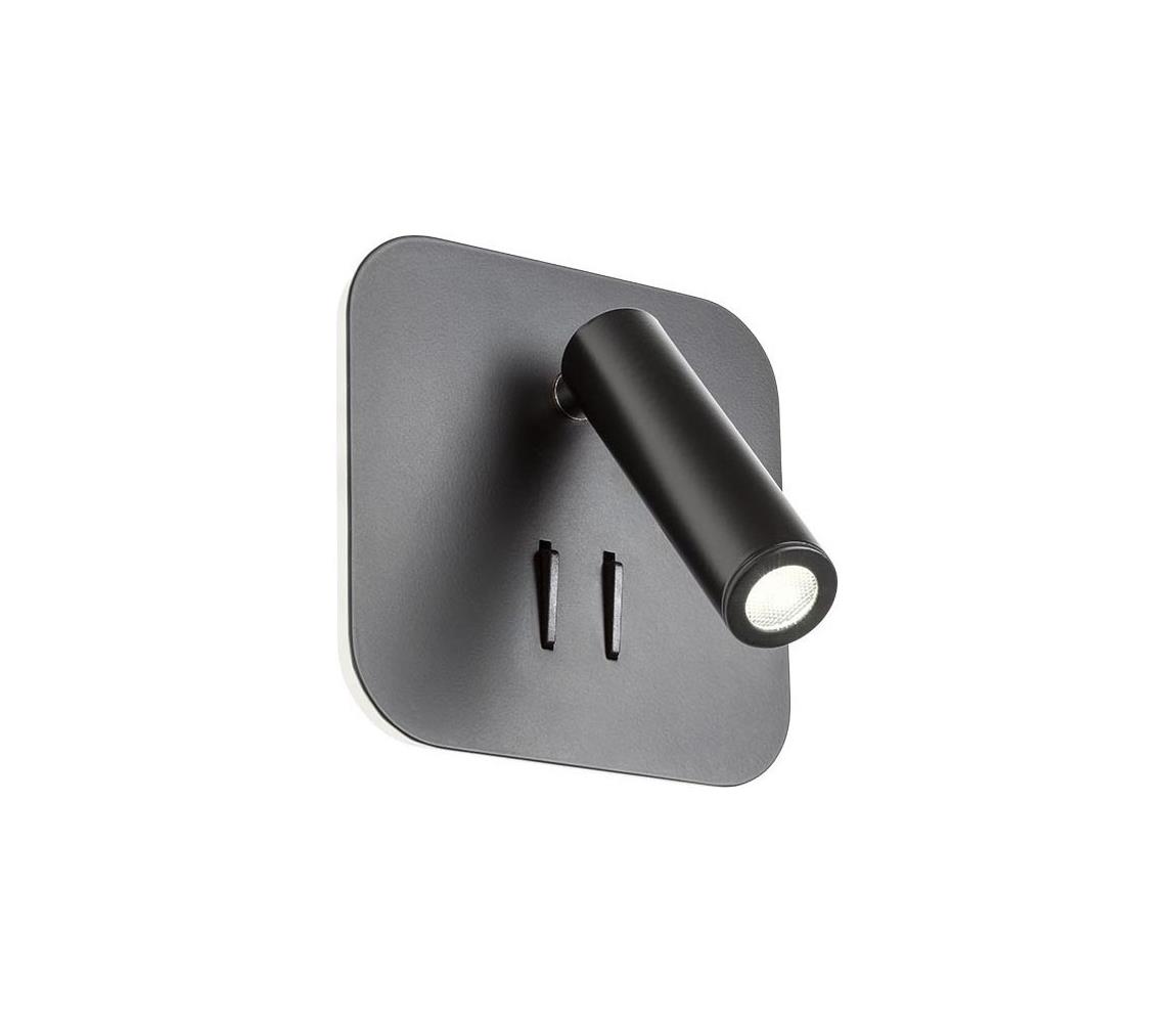 Redo 01-1492 - LED Nástěnné svítidlo QUDA LED/6W/230V + LED/3W CRI 90 černá 01-1492