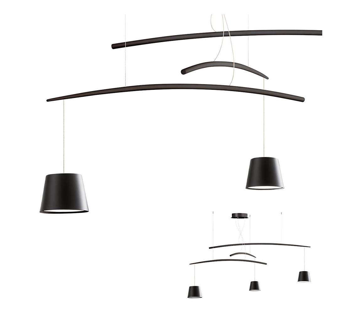 Redo 01-1525 - LED Lustr na lanku LOLLI 3xLED/6W/230V černá 01-1525
