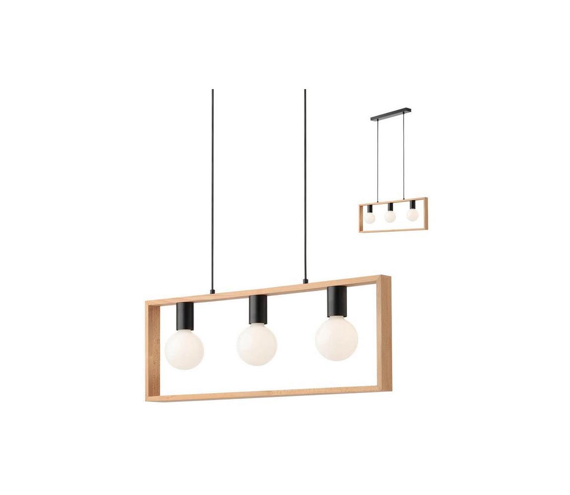 Redo 01-1665 - Lustr na lanku TIMBER 3xE27/42W/230V 01-1665