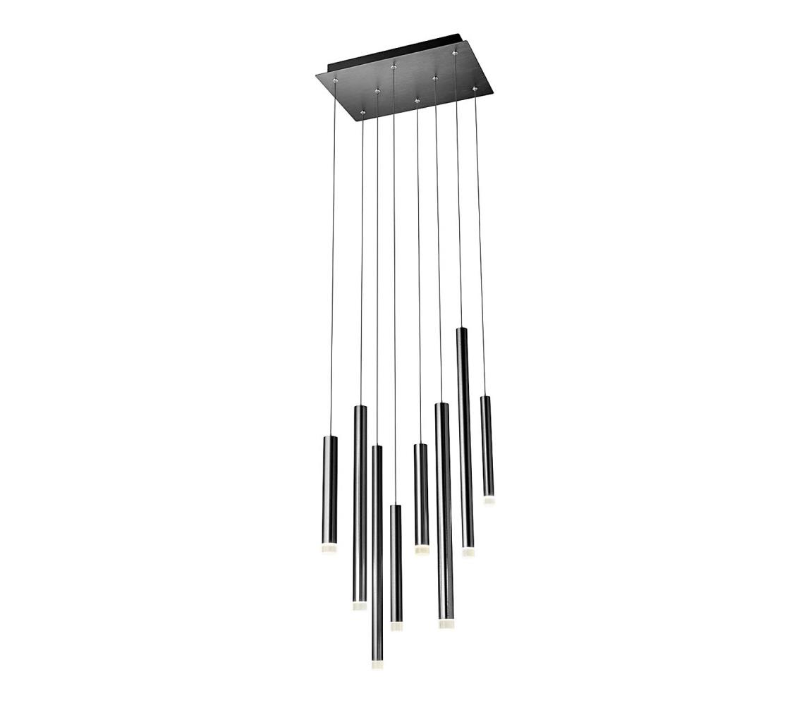 Redo 01-2048 - LED Lustr na lanku MADISON 8xLED/4W/230V černá 01-2048