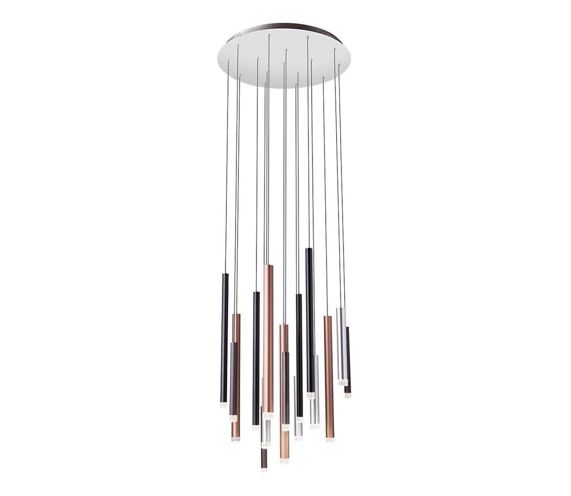 Redo 01-2061 - LED Lustr na lanku MADISON 16xLED/4W/230V lesklý chrom/černá/měď 01-2061
