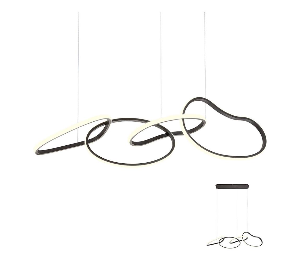 Redo 01-2596 - LED Stmívatelný lustr na lanku BIAS LED/87,4W/230V 3000K černá 01-2596