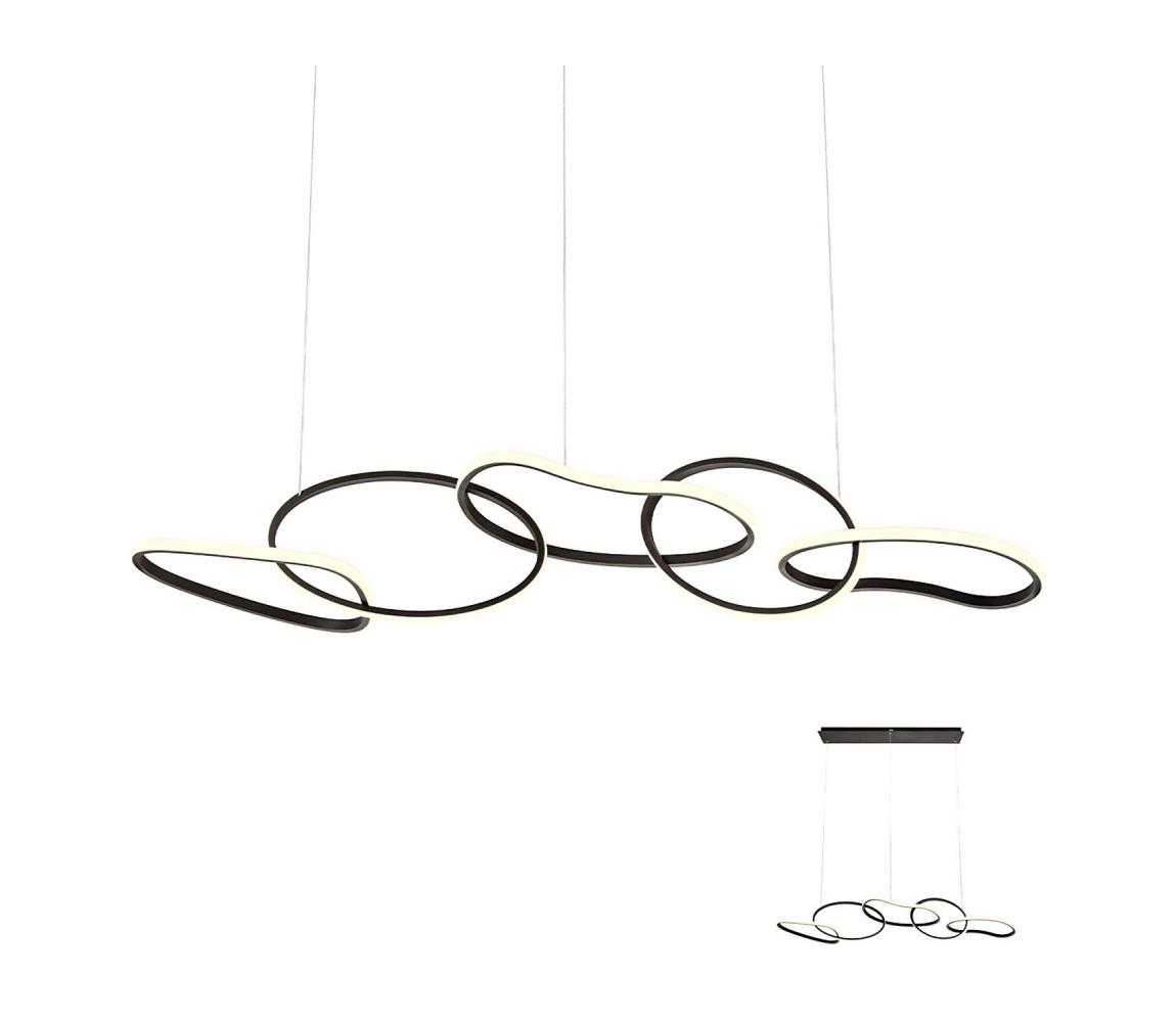 Redo 01-2599 - LED Stmívatelný lustr na lanku BIAS LED/108,6W/230V 3000K černá 01-2599