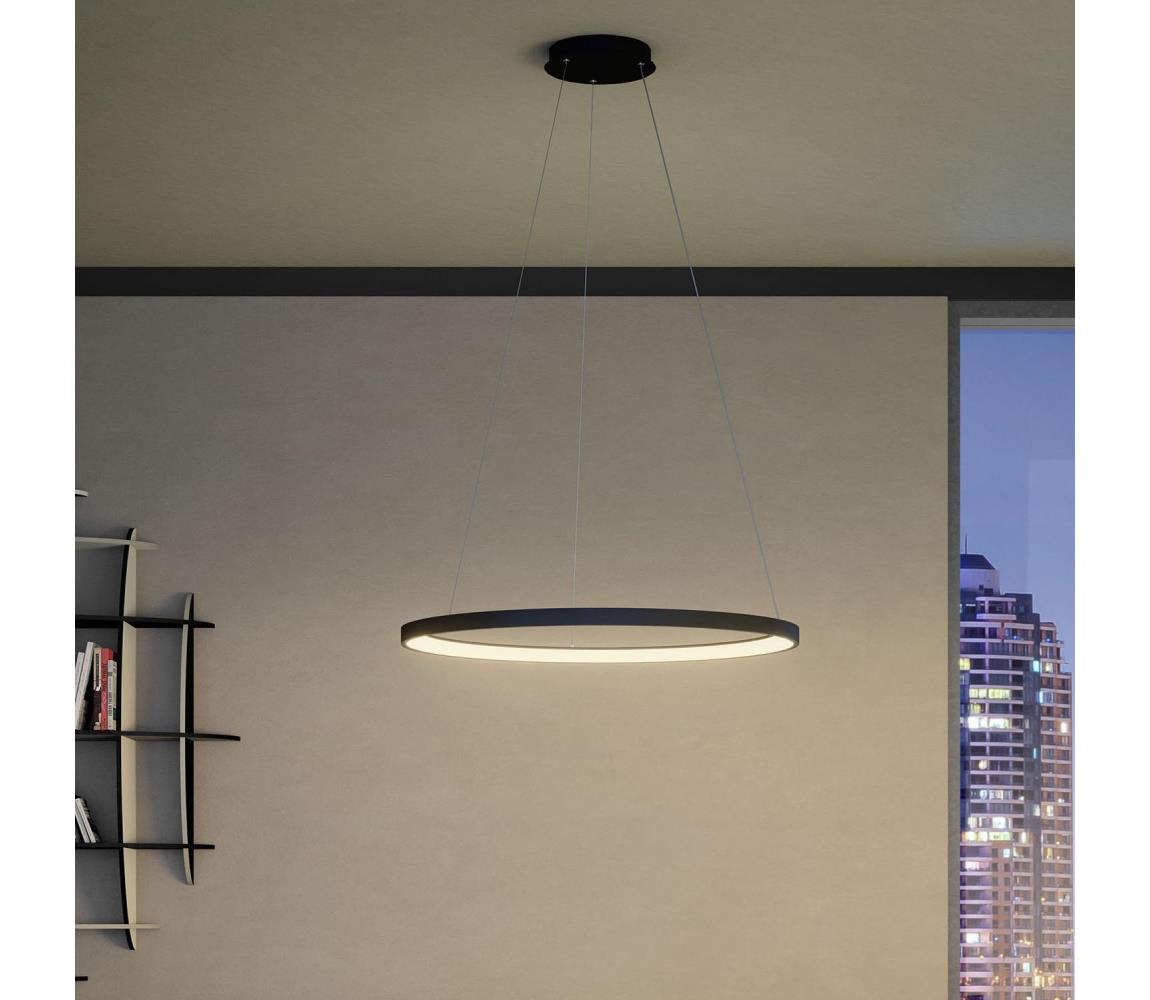 Redo 01-2677- LED Stmívatelný lustr na lanku ICONIC LED/60W/230V pr. 78 cm černá 01-2677